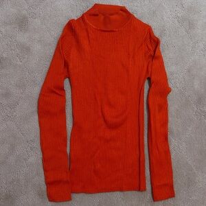 Primark Bright Orange Ribbed Sweater Top
